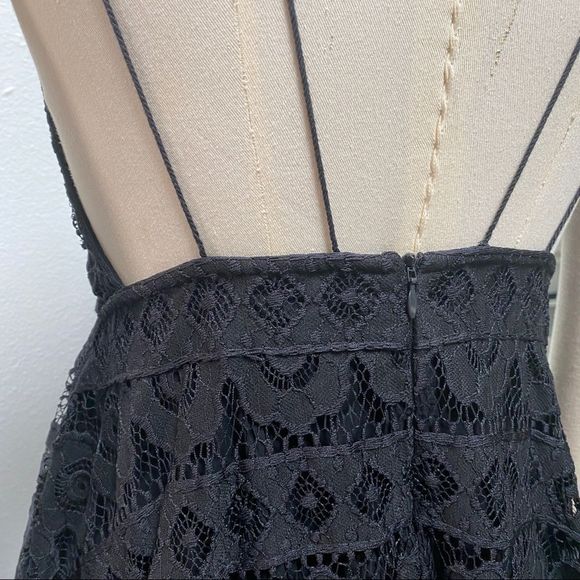 Free People Strappy Black Lace Mini Dress - Picture 6 of 7